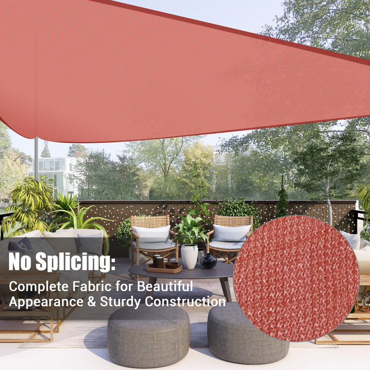 Yescom 11Ft 97% UV Block Triangle Sun Shade Sail Outdoor Patio Pool Garden Yard Lawn Carport Cover Net Awning Canopy Red